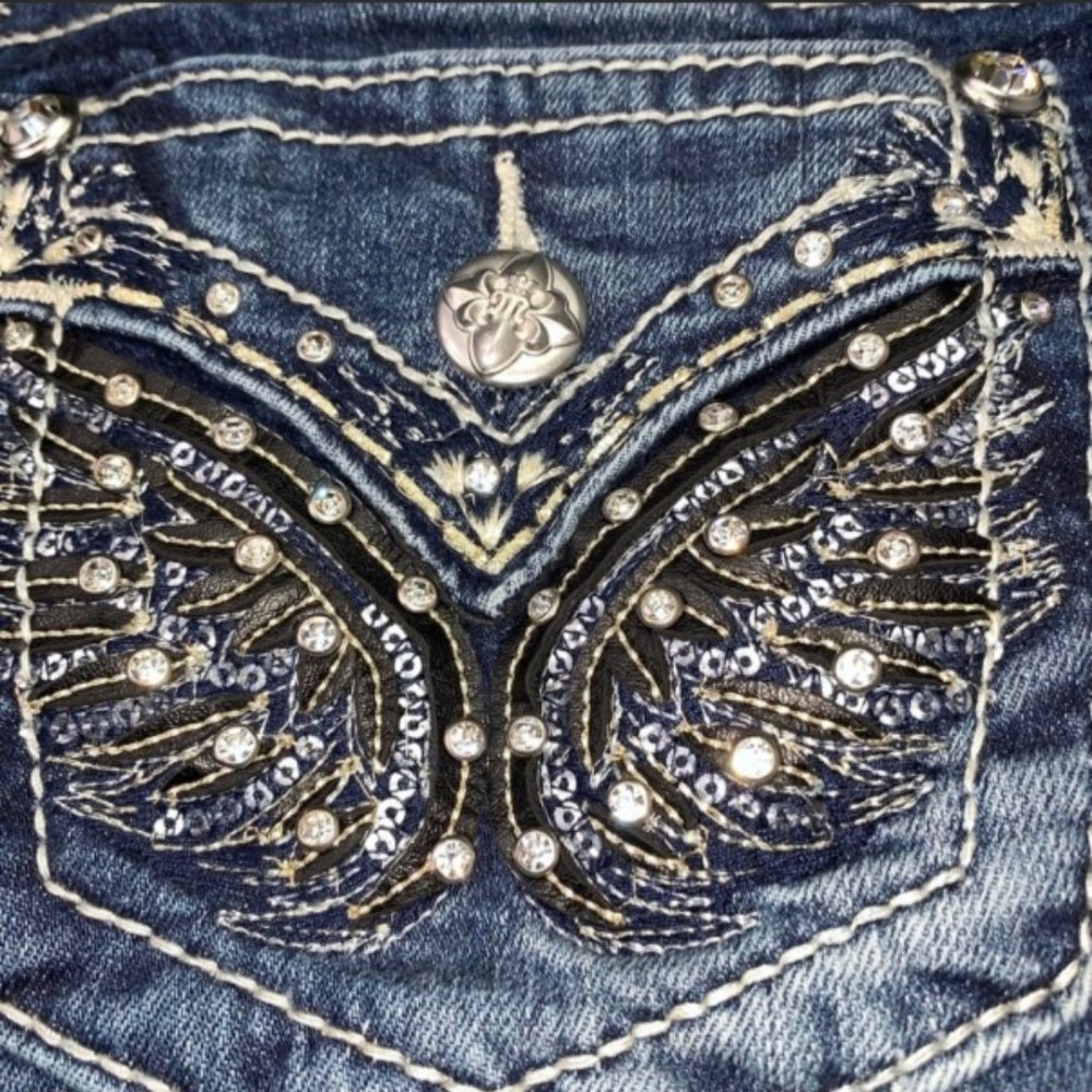 🚫SOLD! 👖NWT🤩I•MISS ME•I Standard Boot Winged Je - Picture 6 of 8